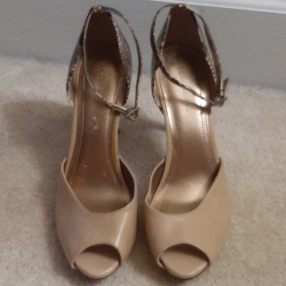 BCBGeneration Imma Snakeskin Ankle Strap Heels - Picture 4 of 7